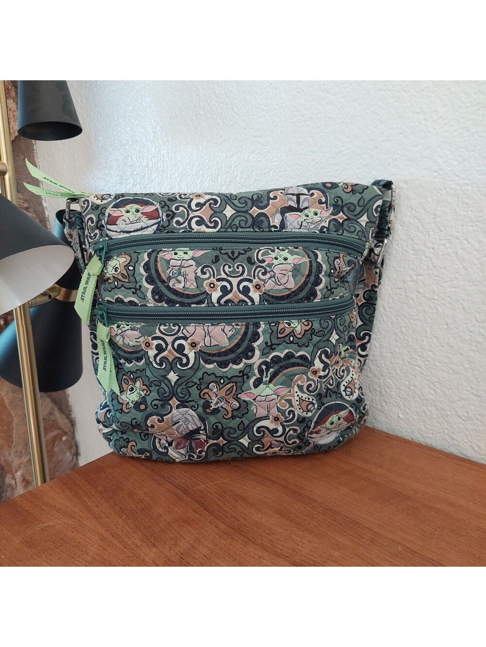 Vera Bradley x Star Wars Mandalorian Grogu Triple Zip Hipster Crossbody Bag
